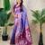Lavender color banarasi silk fabric woven jari meenakari jaal designer ethnic partywear saree