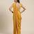 Mustard yellow crepe pre draped saree set