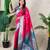 Pink color banarasi silk fabric woven jari meenakari jaal designer ethnic partywear saree