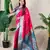 Pink color banarasi silk fabric woven jari meenakari jaal designer ethnic partywear saree