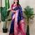 Voilet color banarasi silk fabric woven jari meenakari jaal designer ethnic partywear saree
