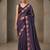 Purple color beautiful embroidered manipuri silk fabric ceremonial saree