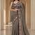 Grey color beautiful embroidered manipuri silk fabric ceremonial saree