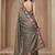 Grey color beautiful embroidered manipuri silk fabric ceremonial saree