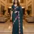 Teal blue color beautiful embroidered manipuri silk fabric ceremonial saree