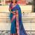 Blue color graceful soft silk fabric woven designer saree