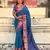 Blue color graceful soft silk fabric woven designer saree