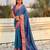 Blue color graceful soft silk fabric woven designer saree
