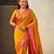 Mustard color graceful soft silk fabric woven designer saree