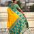 Yellow woven zari traditional motifs work silk blend   