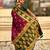 Wine woven zari traditional motifs work silk blend   