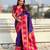 Purple woven zari traditional motifs work silk blend   