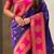 Purple woven zari traditional motifs work silk blend   