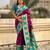Magenta woven zari traditional motifs work silk blend   