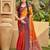 Orange color soft silk fabric woven designer ethnic ceremonial saree