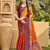 Orange color soft silk fabric woven designer ethnic ceremonial saree