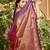 Lavender color soft silk fabric woven designer ethnic ceremonial saree