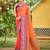 Orange color woven designer soft silk fabric trendy rich looks saree
