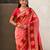 Coral color soft silk fabric woven designer girlie rich look saree