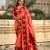 Coral color soft silk fabric woven designer girlie rich look saree
