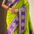 Light parrot green woven zari traditional motifs work silk blend   
