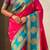 Pink woven zari traditional motifs work silk blend   