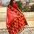 Peach woven zari traditional motifs work silk blend   