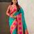Sea green color soft silk fabric woven designer girlie rich look saree