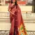 Coral color soft silk woven deisgner partywear saree