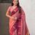 Coral color soft silk woven deisgner partywear saree