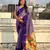 Voilet color soft silk woven deisgner partywear saree