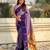 Voilet color soft silk woven deisgner partywear saree
