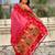 Baby pink color beautiful  woven lotus meenakari designer graceful ethnic saree