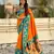 Orange woven lotus meenakari graceful ethnic saree
