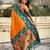 Orange color beautiful  woven lotus meenakari designer graceful ethnic saree
