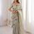 Grey color gold crunchy silk multy thread embroidery work rich fancy saree