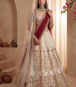 Radiant Off-White Sequins Silk Bridal Lehenga Choli With Double Dupatta
