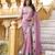Pink color gold crunchy silk multy thread embroidery work rich fancy saree