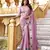 Pink color gold crunchy silk multy thread embroidery work rich fancy saree