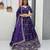 Purple Color Embroidery Thread and Sequence Work Silk Lahenga Choli Set