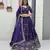 Purple Color Embroidery Thread and Sequence Work Silk Lahenga Choli Set