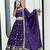 Purple Color Embroidery Thread and Sequence Work Silk Lahenga Choli Set