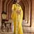 Yellow color gold crunchy silk multy thread embroidery work rich fancy saree
