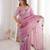 Pink color gold crunchy silk multy thread embroidery work rich fancy saree