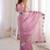 Pink color gold crunchy silk multy thread embroidery work rich fancy saree