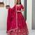 Rani Pink Color Embroidery Thread and Sequence Work Silk Lahenga Choli Set