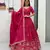 Rani Pink Color Embroidery Thread and Sequence Work Silk Lahenga Choli Set
