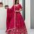 Rani Pink Color Embroidery Thread and Sequence Work Silk Lahenga Choli Set