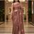 Brown color manipuri silk sequins embroidered fancy saree