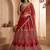 Rich Red Multi Thread Work Bridal Lehenga Choli With Double Dupatta